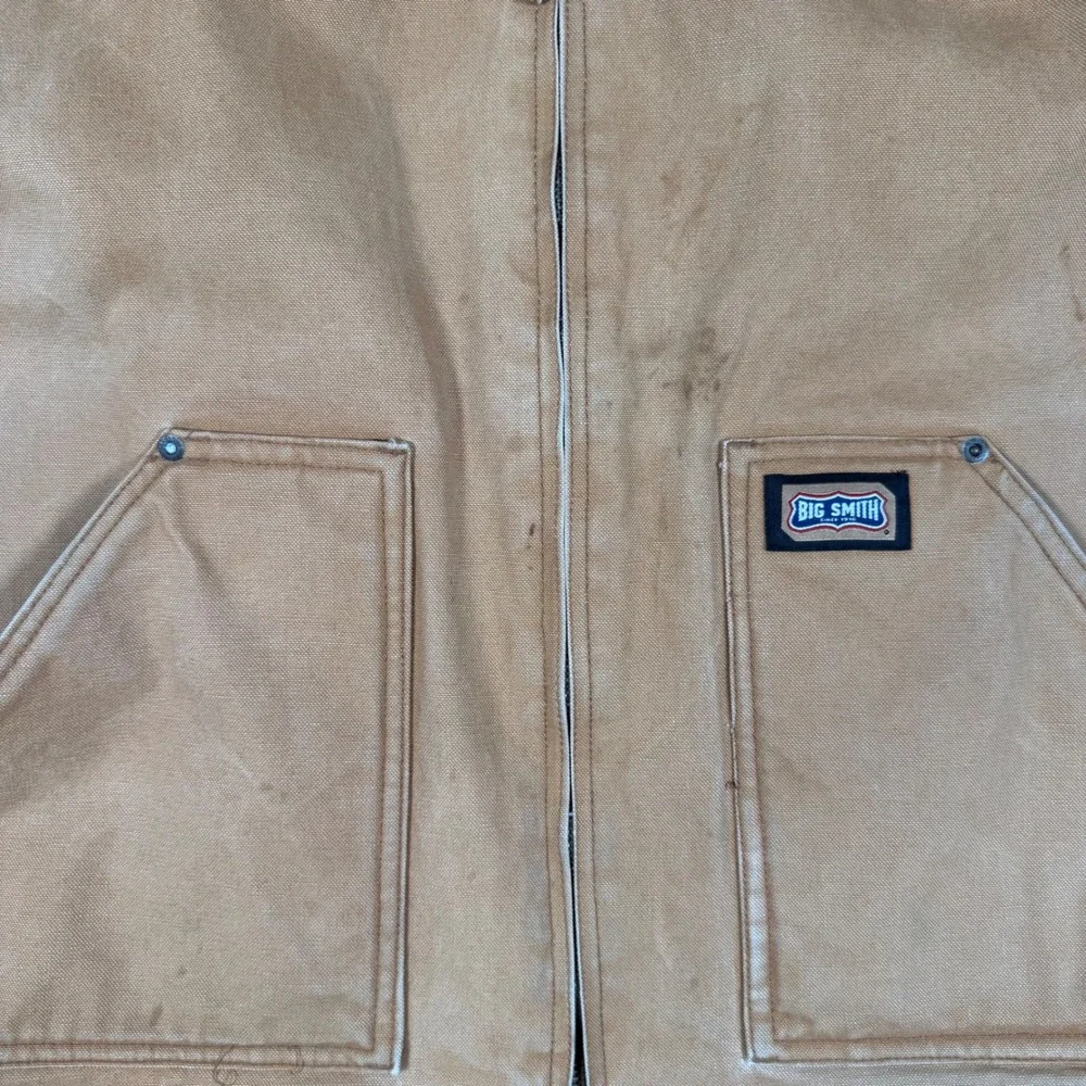 Big Smith Mens XL Brown Duck Canvas Work Vest Quilted Lined HB1200EBW Full Zip
